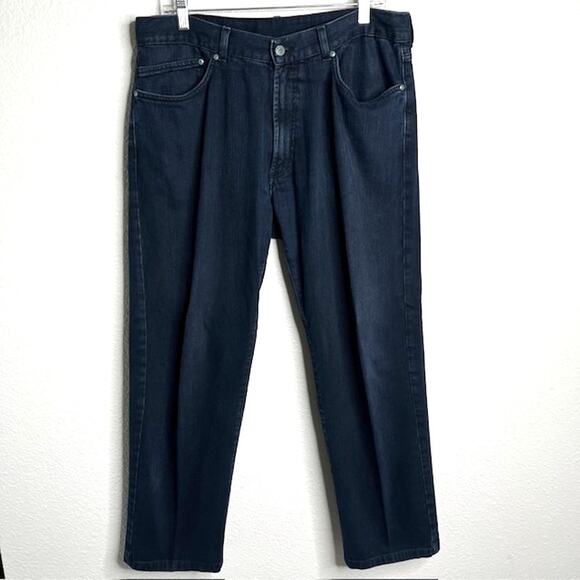 VTG Y2K Dk Wash Relaxed Fit Straight Leg  Jeans Quiet LuxurySize 36 - Picture 1 of 11